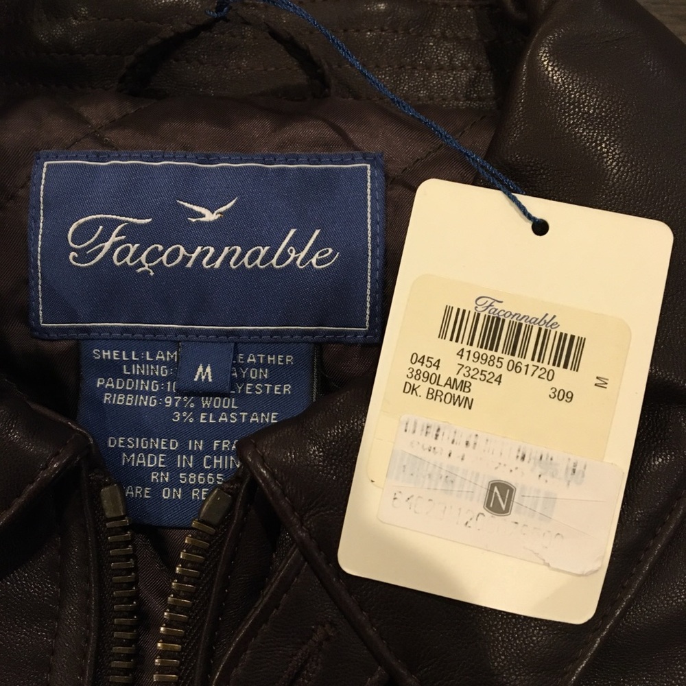 Faconnable Leather Jacket - NWT - Picture 6 of 10